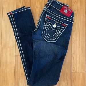TRUE RELIGION SKINNY JEANS. Size 24 Long.